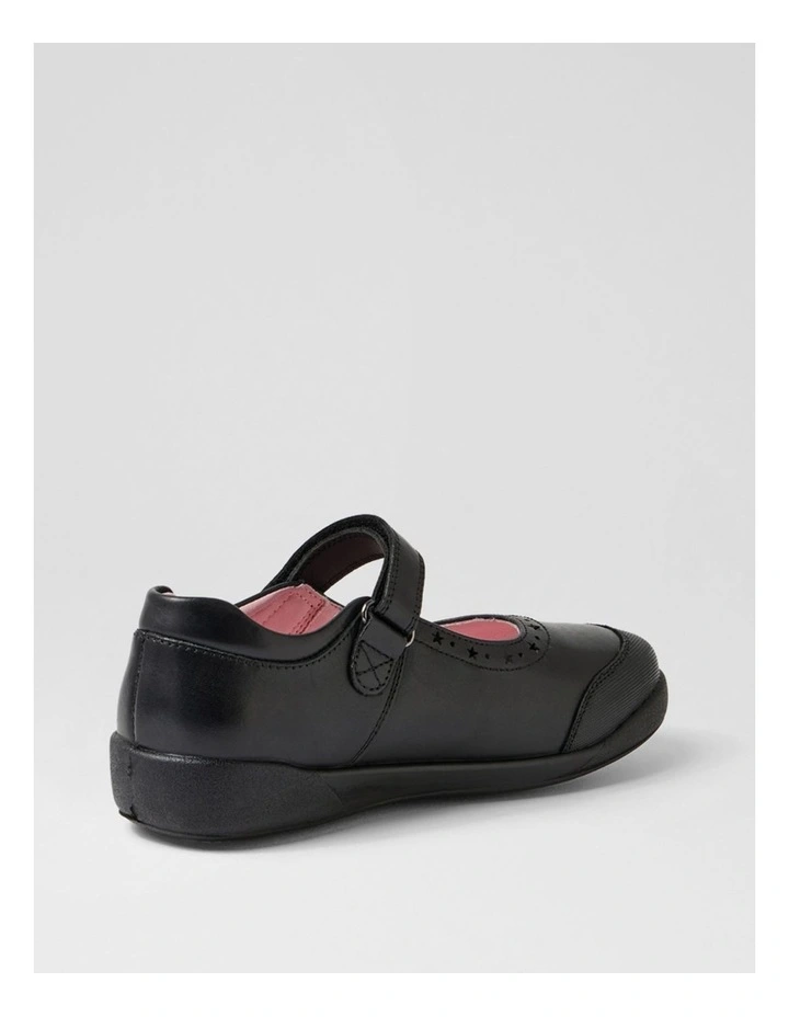Kiara Junior E Black Daisy Insole Leather Mary Janes image 3