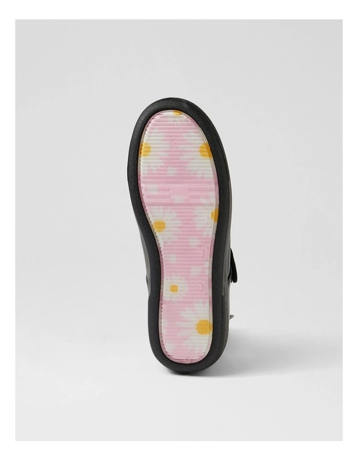 Kiara Junior E Black Daisy Insole Leather Mary Janes image 6
