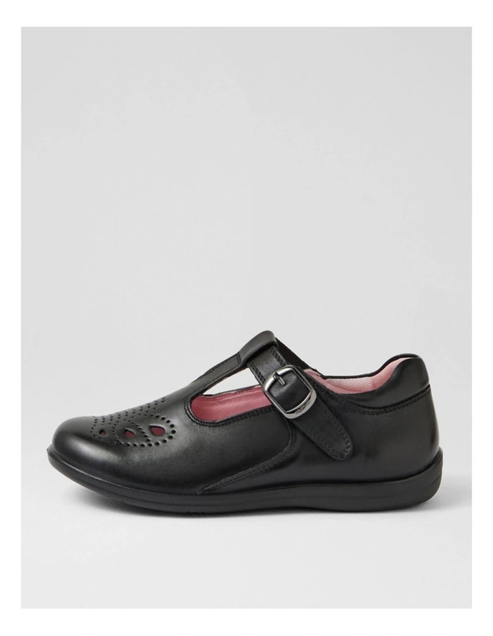 Erina Junior E Black Daisy Insole Leather Mary Janes image 1