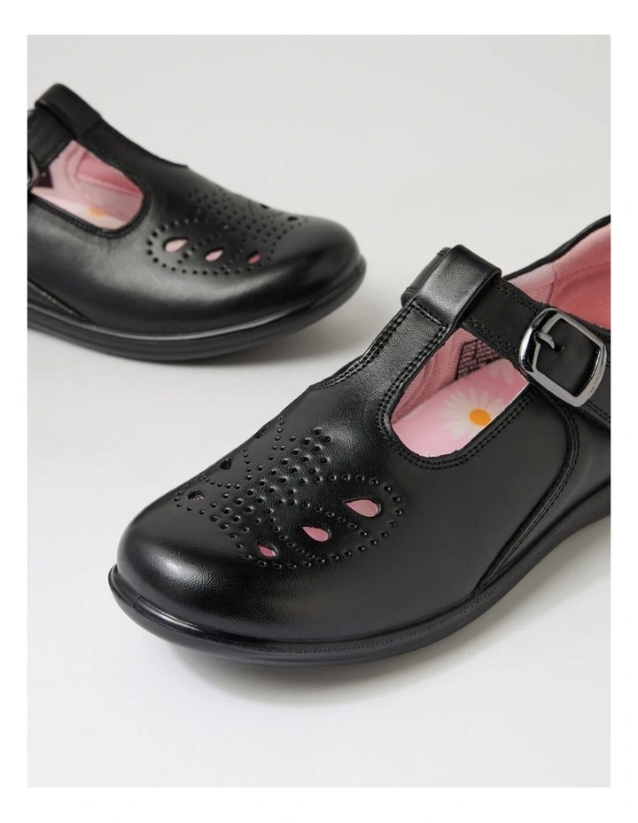 Erina Junior E Black Daisy Insole Leather Mary Janes image 5