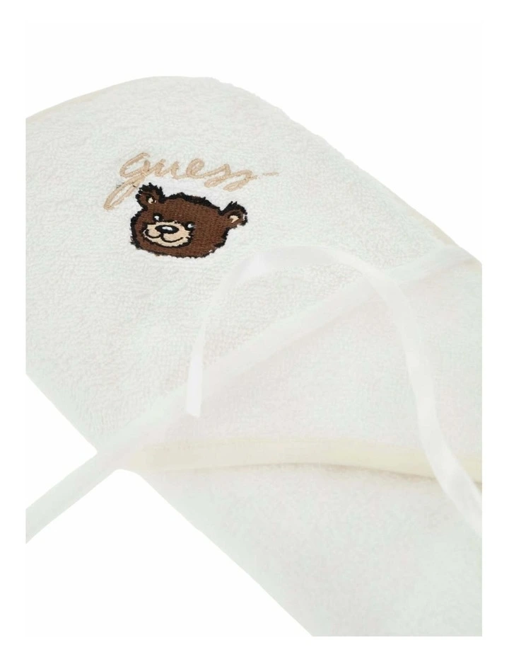 Teddy Bear Baby Towel in White image 2