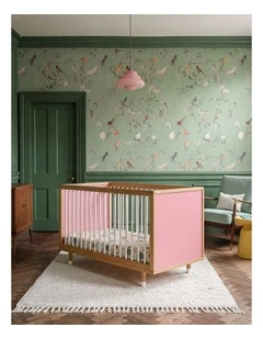 Bold Baby Cot - Pink and Green