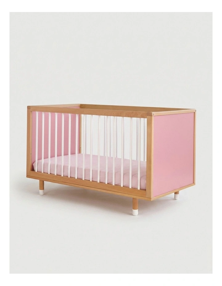 Bold Baby Cot - Pink and Green image 2