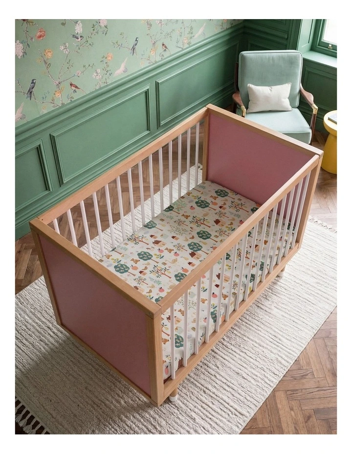 Bold Baby Cot - Pink and Green image 3