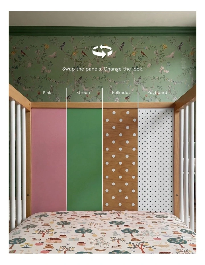 Bold Baby Cot - Pink and Green image 5
