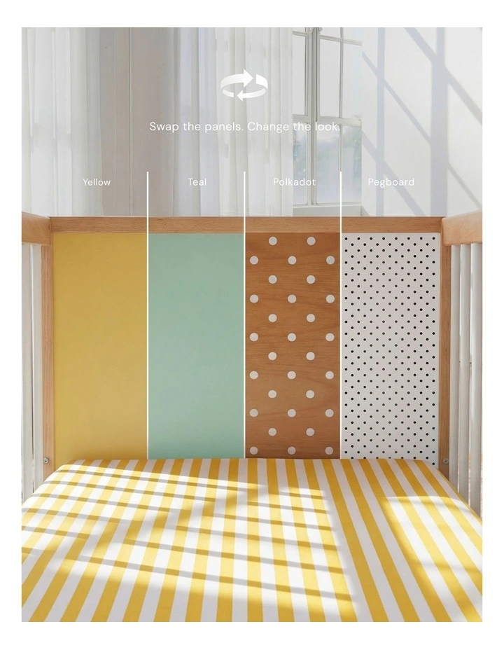 Bold Baby Cot - Yellow and Mint image 5