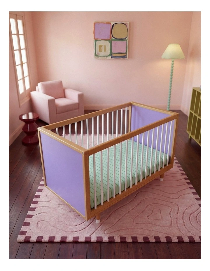 Bold Baby Cot - Lilac and Teal image 3