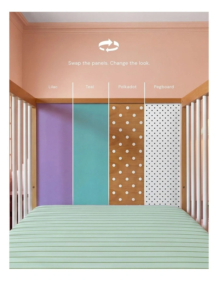 Bold Baby Cot - Lilac and Teal image 5