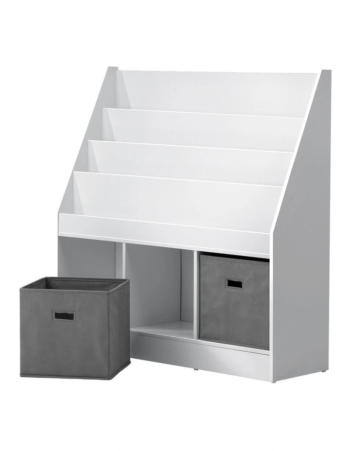 Oikiture Kids Bookshelf Toy Box Organiser Display Shelf Magazine Storage Rack image 1