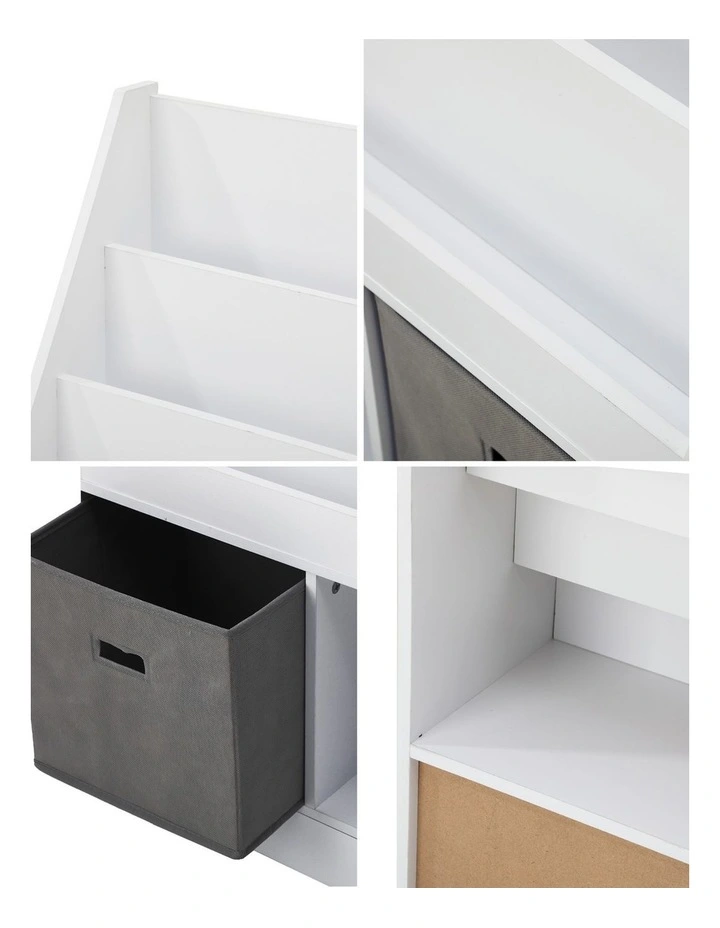 Oikiture Kids Bookshelf Toy Box Organiser Display Shelf Magazine Storage Rack image 7