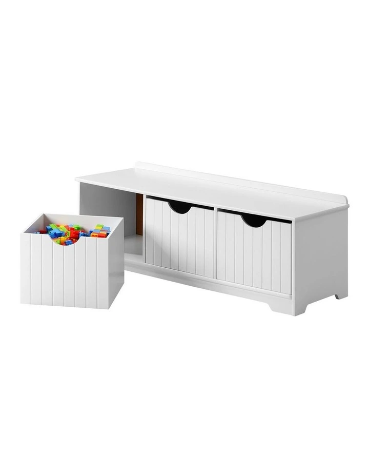 Oikiture Kids Toy Box Chest Storage Box Children Room Organiser Seating Bench image 1