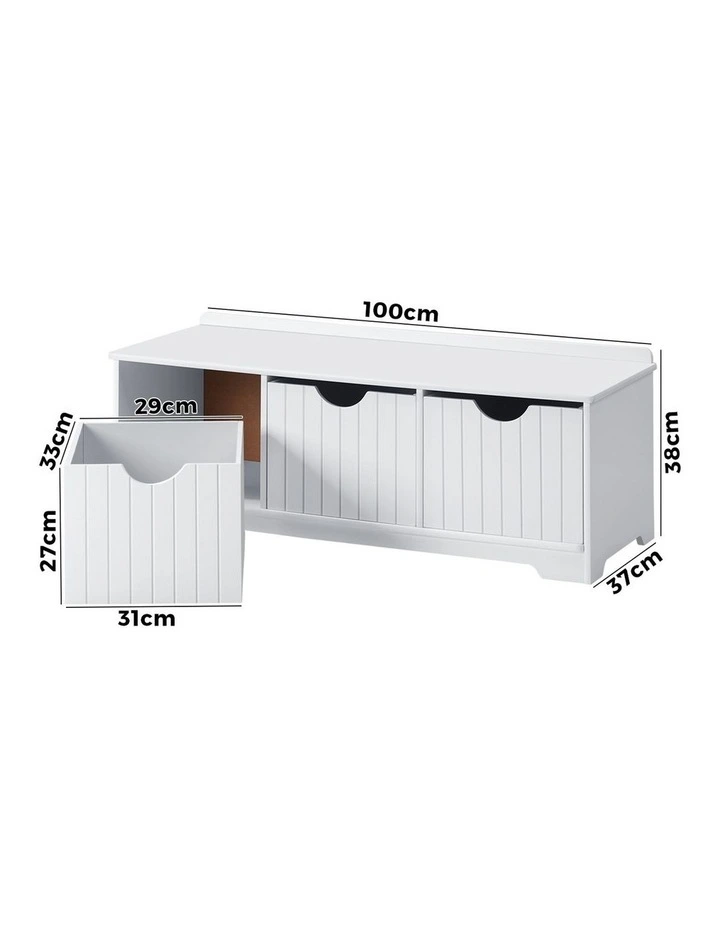 Oikiture Kids Toy Box Chest Storage Box Children Room Organiser Seating Bench image 3