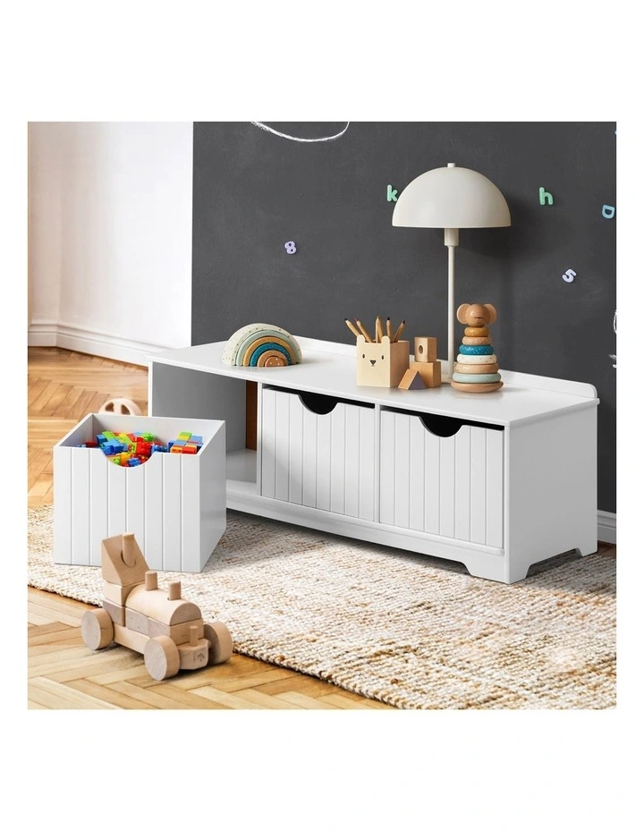 Oikiture Kids Toy Box Chest Storage Box Children Room Organiser Seating Bench image 4