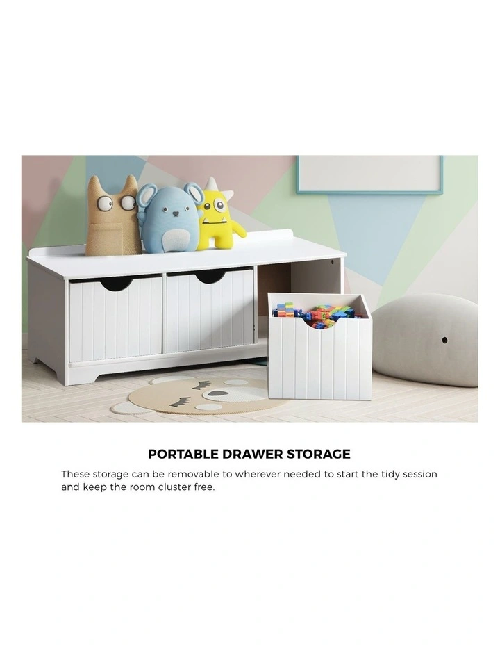 Oikiture Kids Toy Box Chest Storage Box Children Room Organiser Seating Bench image 6