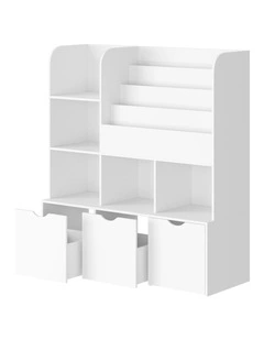 Oikiture Kids Bookcase Toy Organiser Cabinet Bookshelf With Chest Storage