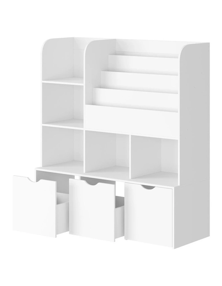Oikiture Kids Bookcase Toy Organiser Cabinet Bookshelf With Chest Storage image 1