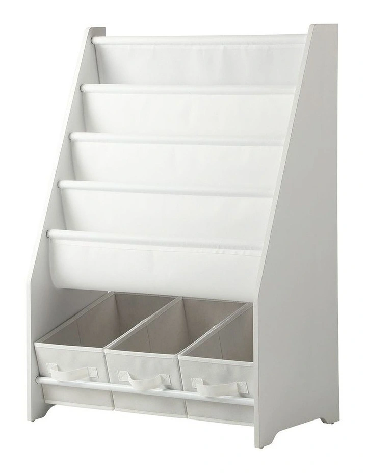 Oikiture Kids Bookshelf Toy Storage Box Organiser Display Shelf DIY Storage Rack image 1