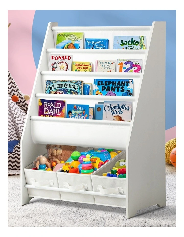 Oikiture Kids Bookshelf Toy Storage Box Organiser Display Shelf DIY Storage Rack image 4