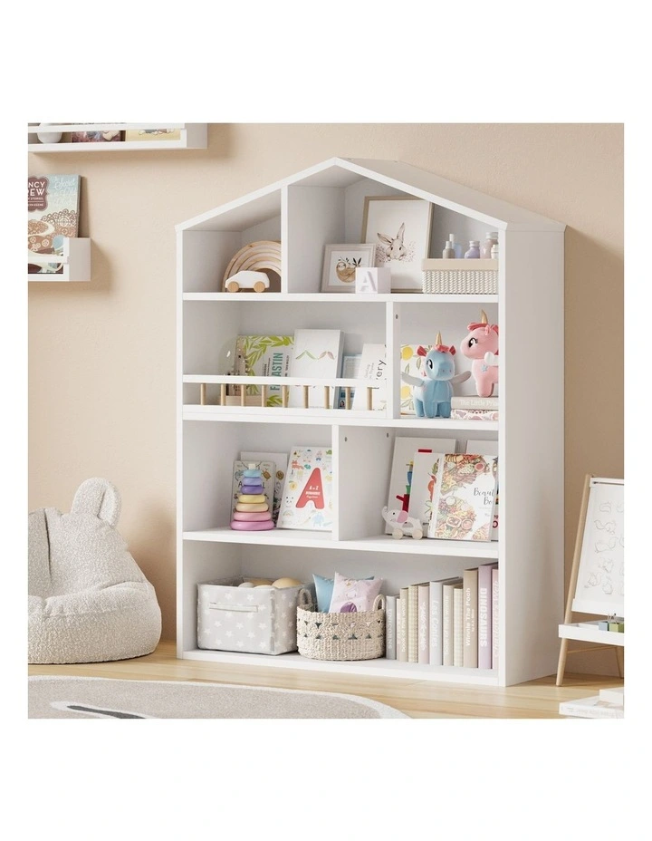 Oikiture Kids Bookshelf Toy Storage Organiser Bookcase Display Shelf Rack image 4