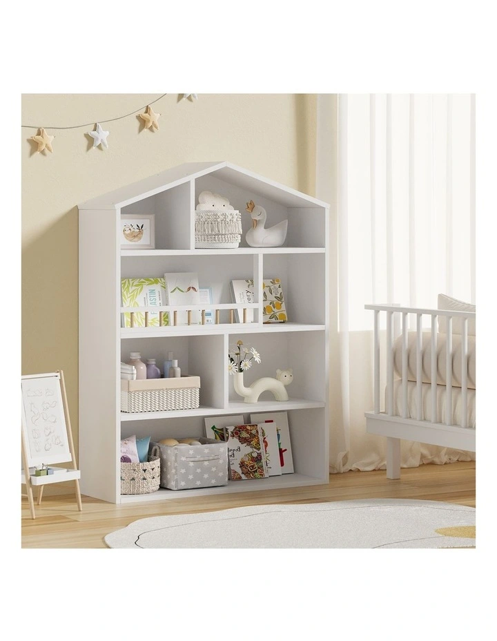 Oikiture Kids Bookshelf Toy Storage Organiser Bookcase Display Shelf Rack image 5