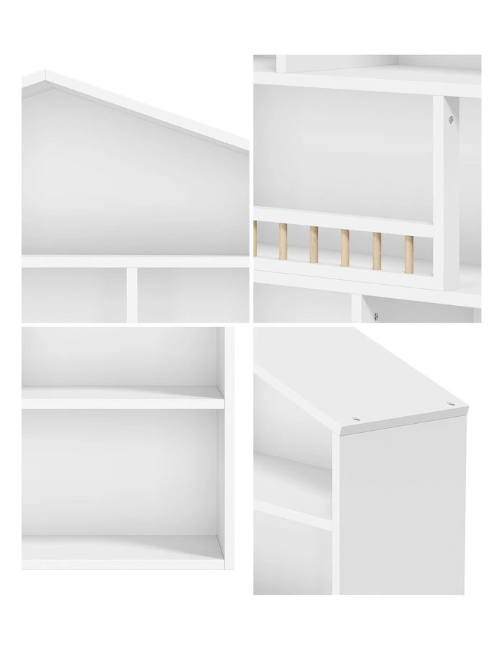Oikiture Kids Bookshelf Toy Storage Organiser Bookcase Display Shelf Rack image 6