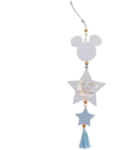 Mickey Mouse Love You To The Moon Hanging Ornament Gift in Blue