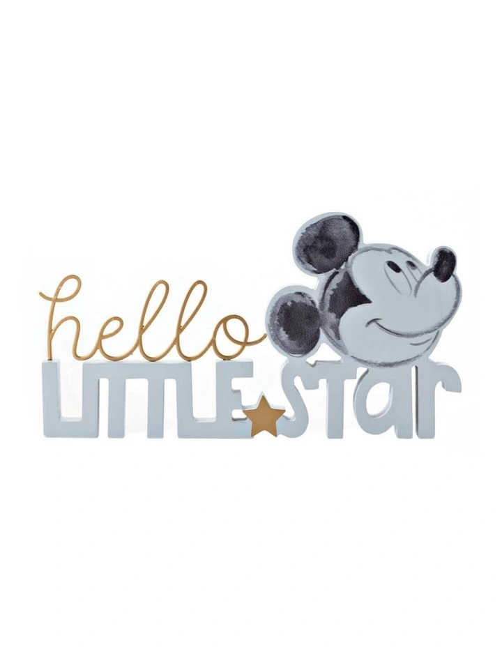 Mickey Mouse Hello Little Star MDF Word Plaque Decoration image 1