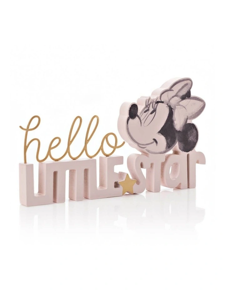 MDF Decoration Word Plaque: Minnie Mouse Hello Little Star Gifts image 2
