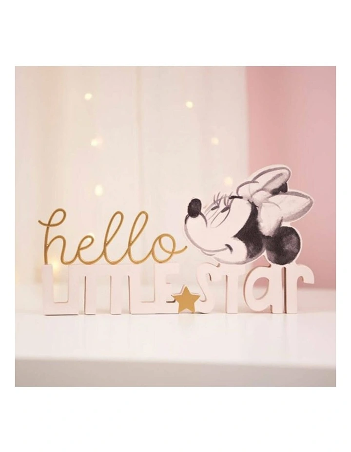 MDF Decoration Word Plaque: Minnie Mouse Hello Little Star Gifts image 4
