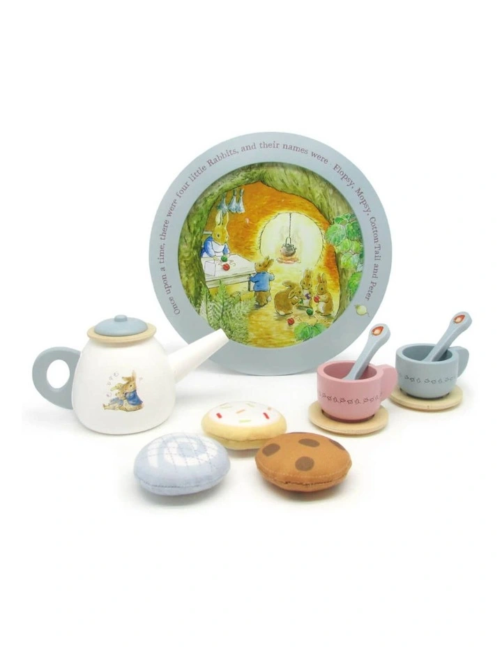 Wooden Tea Party Set Activity Toy 10 Pieces image 1