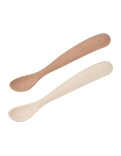 1st Stage Silicone Spoons & Case 2 Pack - Praline/Clay