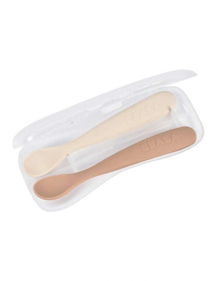 1st Stage Silicone Spoons & Case 2 Pack - Praline/Clay image 5