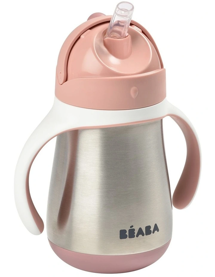 Stainless Steel Straw Cup 250ml - Vintage Pink image 1