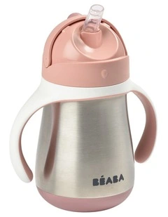 Stainless Steel Straw Cup 250ml - Vintage Pink
