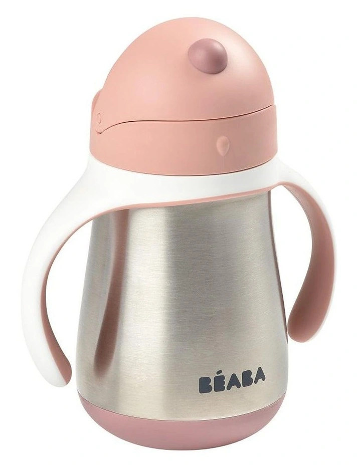 Stainless Steel Straw Cup 250ml - Vintage Pink image 2