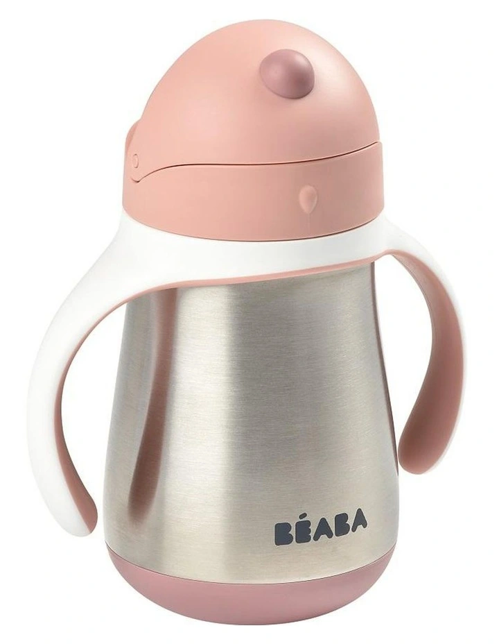 Stainless Steel Straw Cup 250ml - Vintage Pink image 2