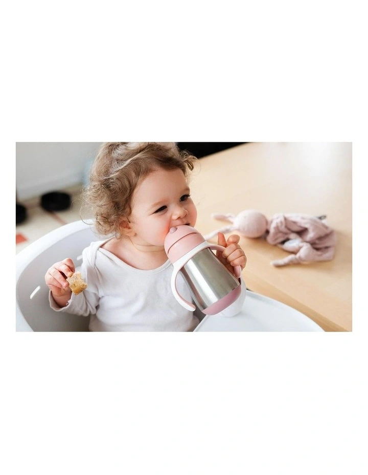Stainless Steel Straw Cup 250ml - Vintage Pink image 3