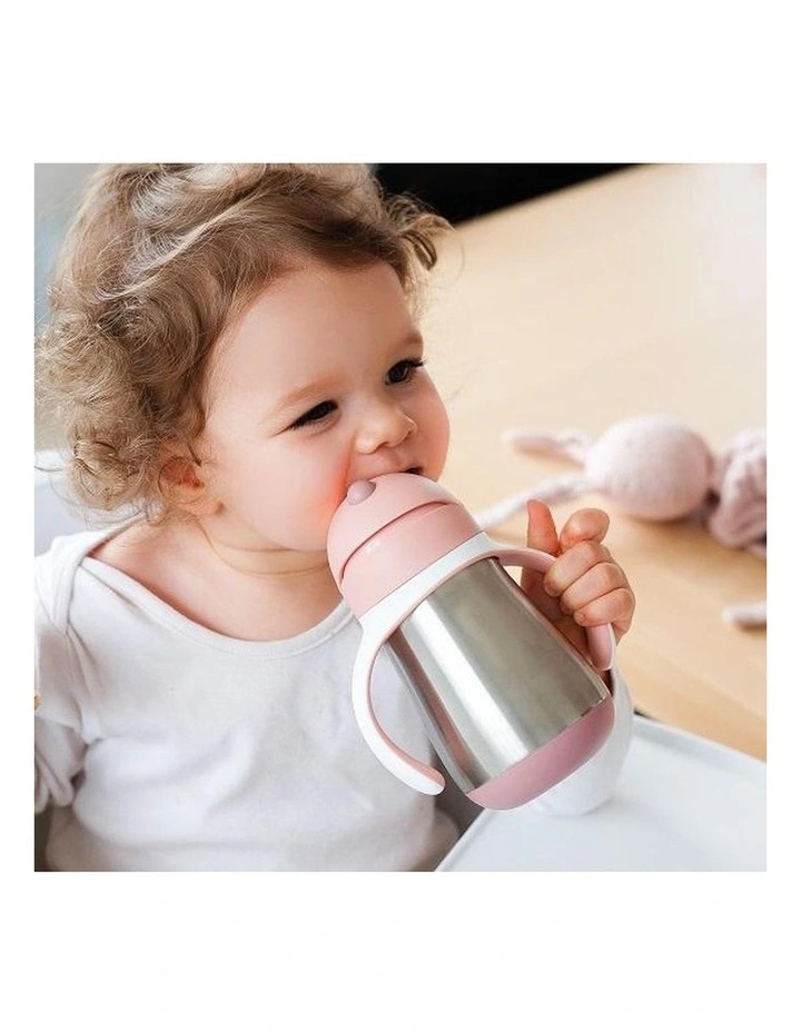 Stainless Steel Straw Cup 250ml - Vintage Pink image 3