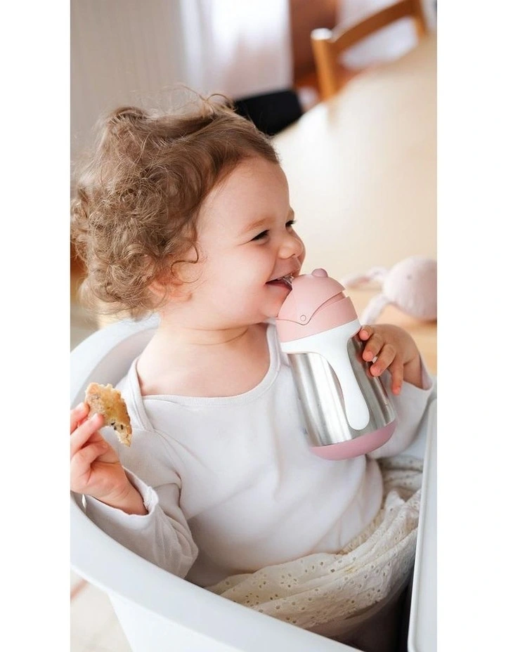Stainless Steel Straw Cup 250ml - Vintage Pink image 4