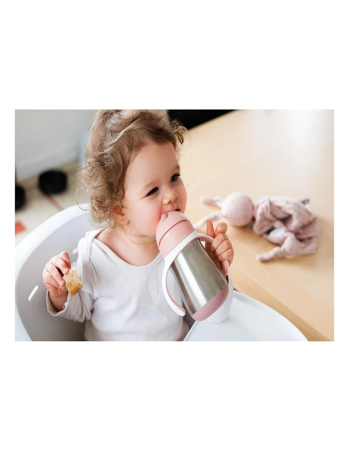 Stainless Steel Straw Cup 250ml - Vintage Pink image 4