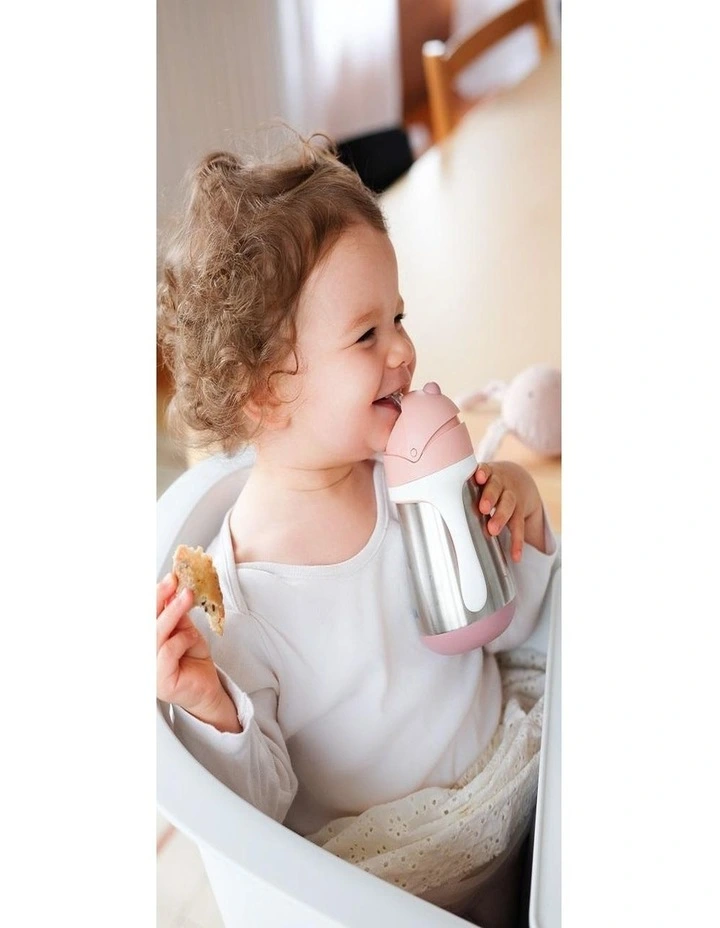 Stainless Steel Straw Cup 250ml - Vintage Pink image 5