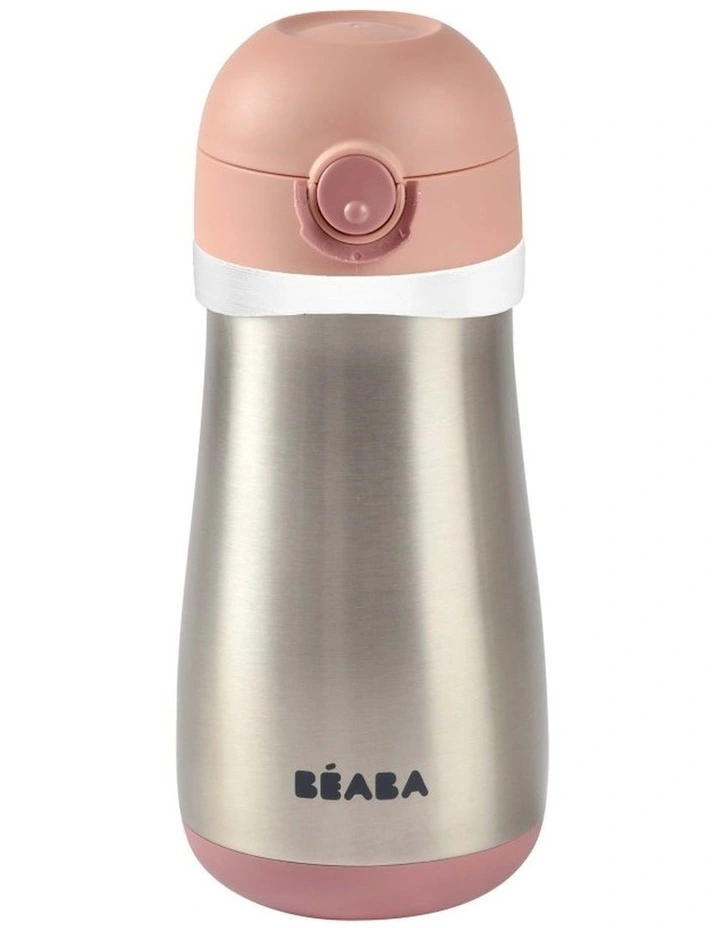 Stainless Steel Spout Bottle 350ml - Pink image 1