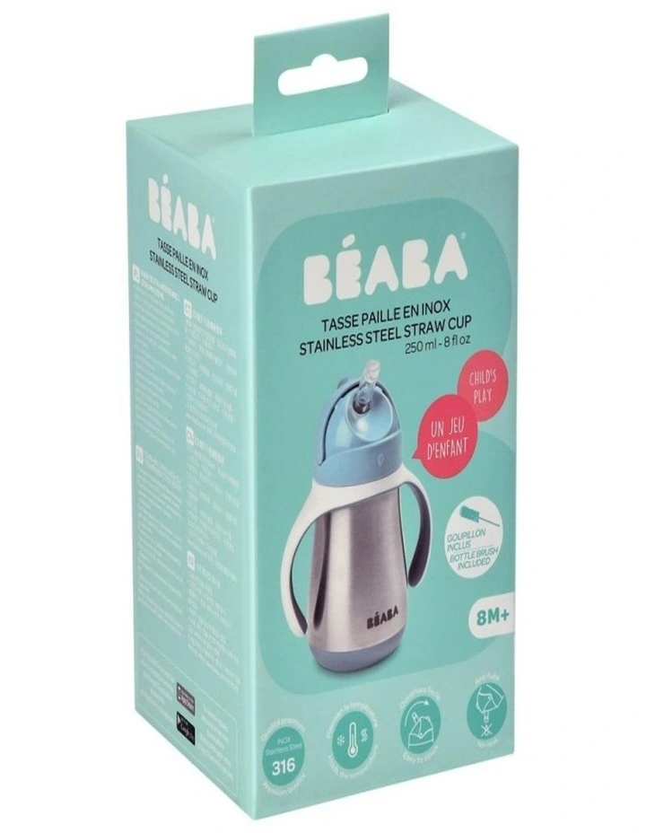 Stainless Steel Straw Cup 250ml - Windy Blue image 3