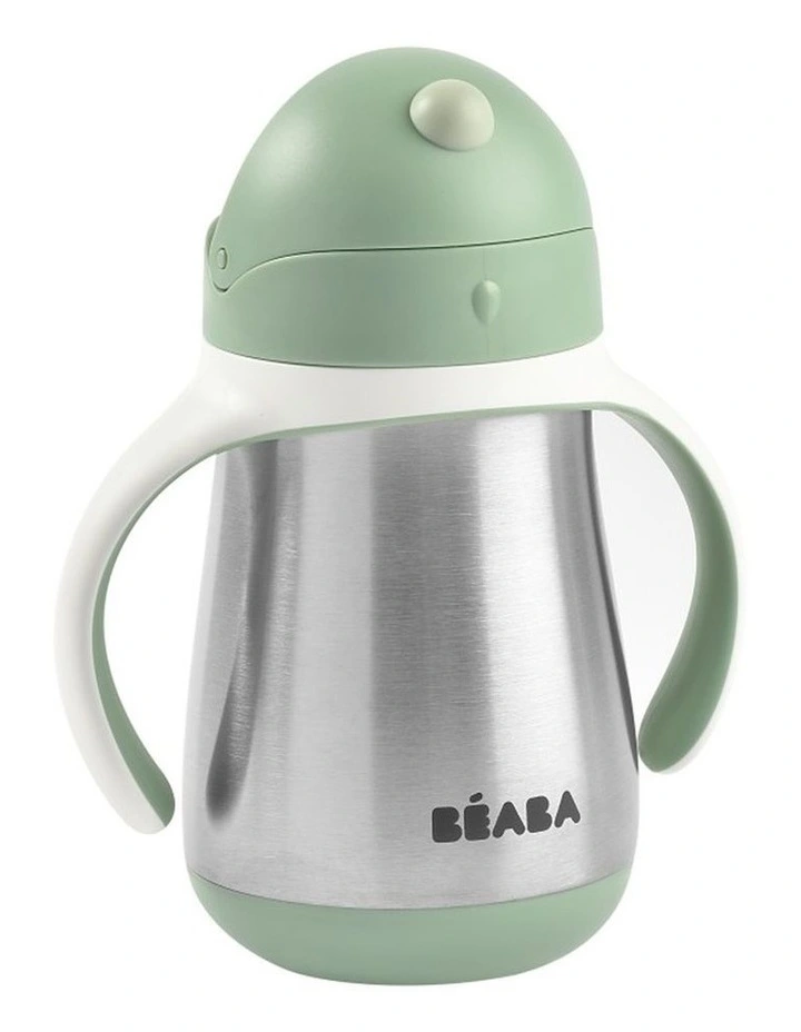 Stainless Steel Straw Cup 250ml - Sage Green image 2