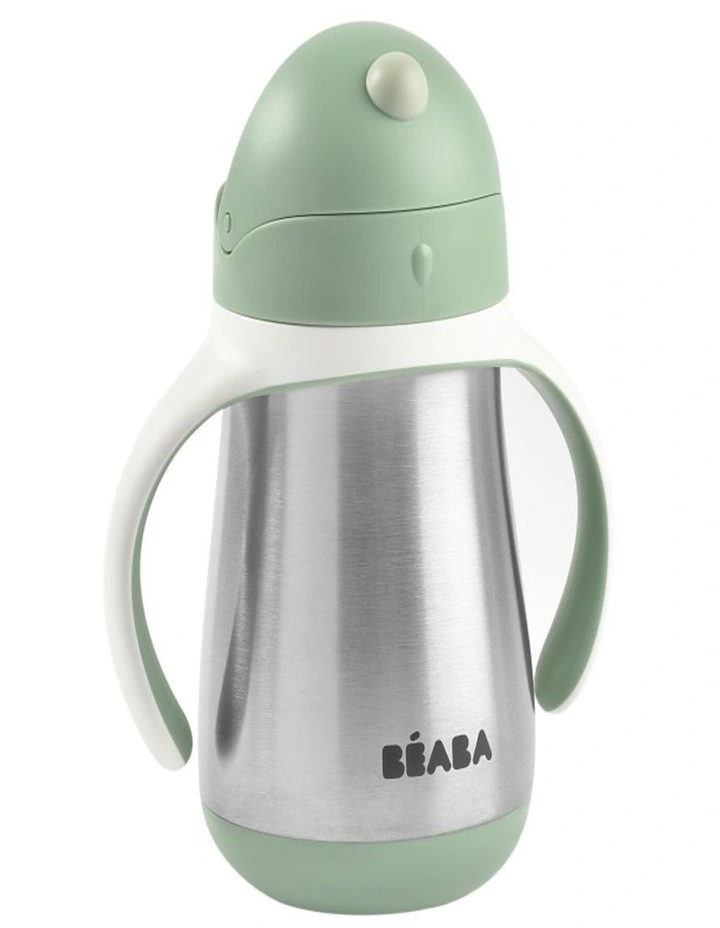 Stainless Steel Straw Cup 250ml - Sage Green image 2