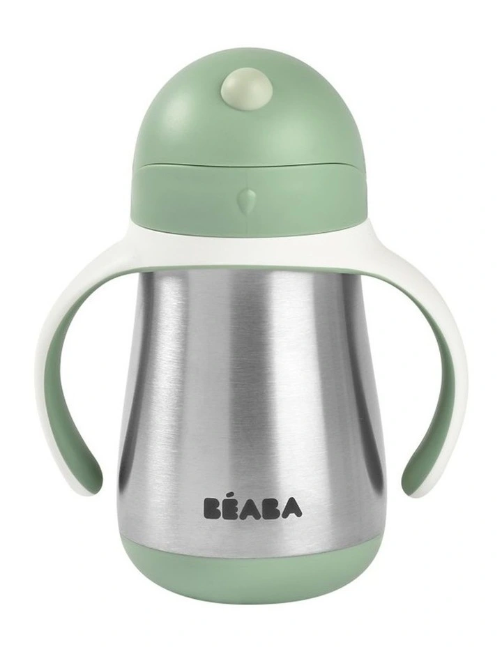 Stainless Steel Straw Cup 250ml - Sage Green image 3