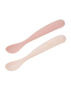 1st Stage Silicone Spoons & Case 2 Pack - Cotton Candy/Sorbet