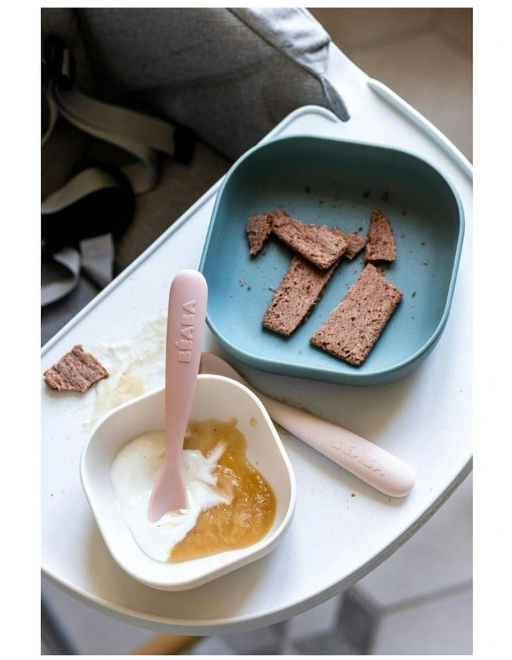 1st Stage Silicone Spoons & Case 2 Pack - Cotton Candy/Sorbet image 2