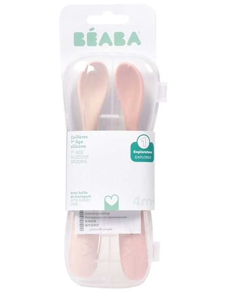 1st Stage Silicone Spoons & Case 2 Pack - Cotton Candy/Sorbet image 3
