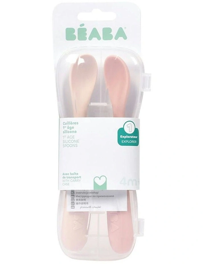 1st Stage Silicone Spoons & Case 2 Pack - Cotton Candy/Sorbet image 3